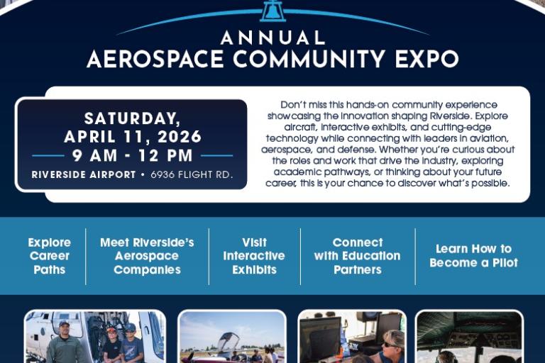 Riverside Annual Aerospace Community Expo Flyer