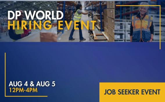 DP World Hiring Event Banner