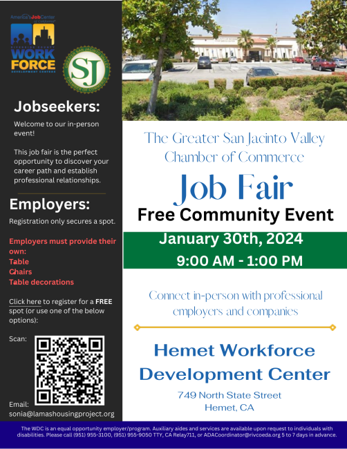 The Greater San Jacinto Valley Job Fair