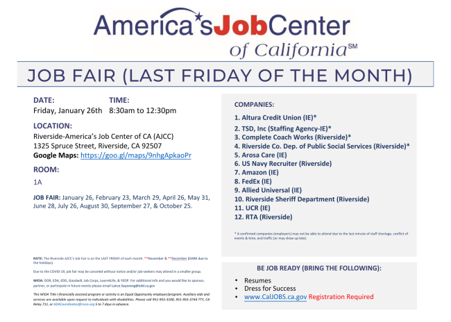 Riverside WDC Mini Job Fair
