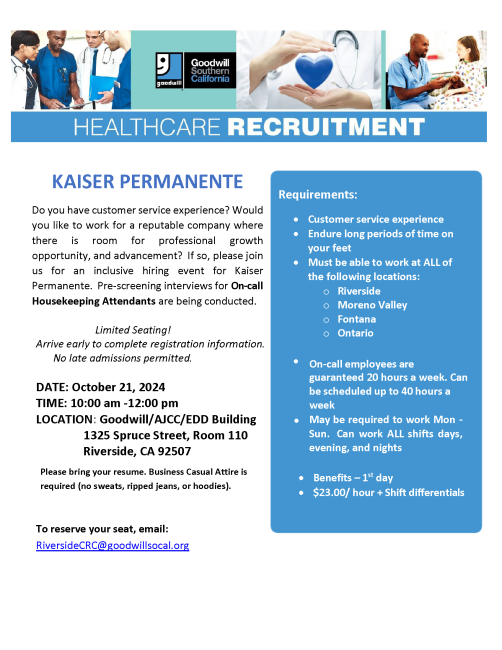 Healthcare Recruitment with Kaiser Permanente | Riverside County ...