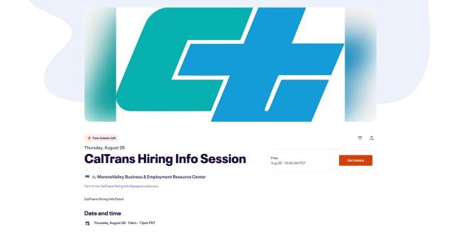 CalTrans Hiring Info Session | Riverside County Workforce Development