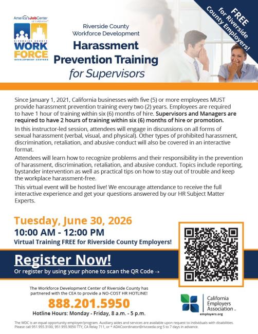 Harassment Prevention Training Flyer