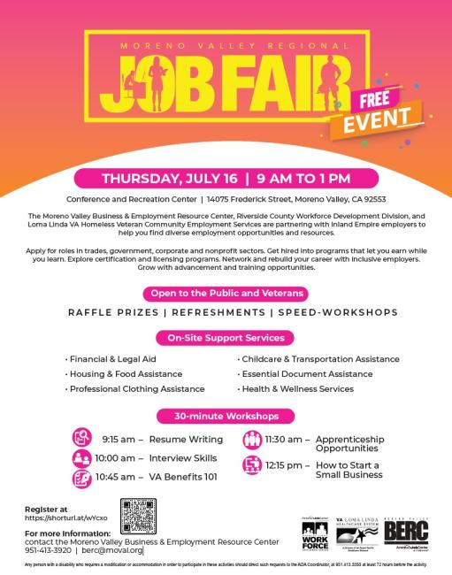 Moreno Valley Job Fair Flyer