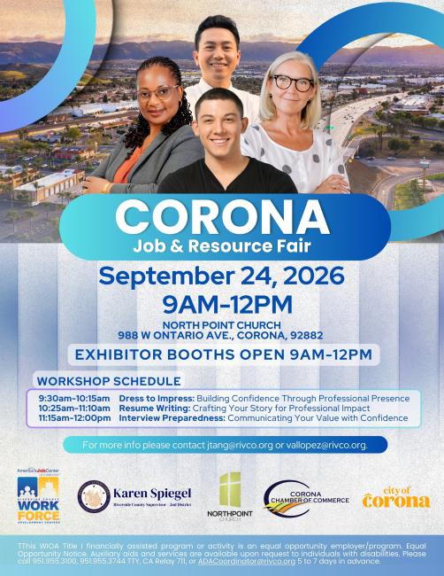 Corona Job Fair Flyer September 24, 2026