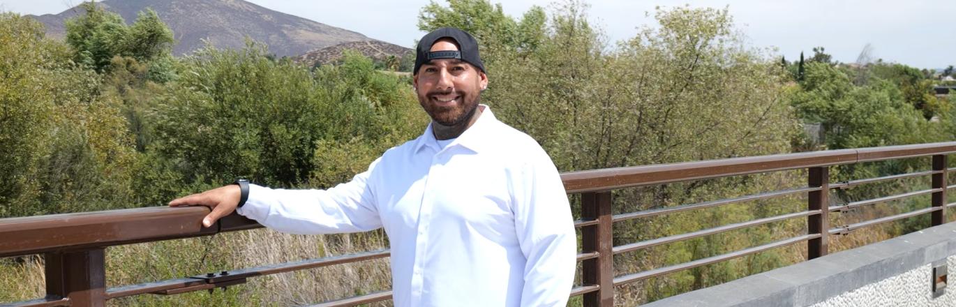 Steve reflects on his life standing on a bridge in French Valley CA