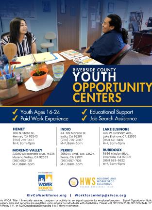 Riverside County Youth Opportunity Centers Flyer