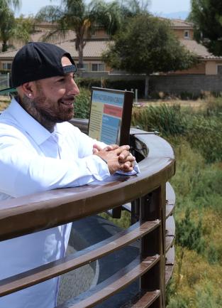Steve reflects on his life standing on a bridge in French Valley CA